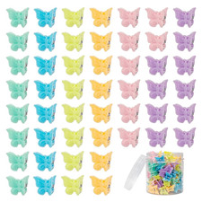 50 Pieces Assorted Color Butterfly Hair Clips, Beautiful Mini Butterfly Hair Cli