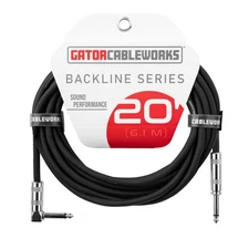 Gator Cableworks Backline Series 20ft Strt to RA Instrument Cable