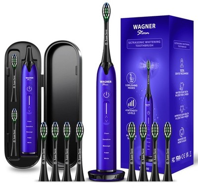 Ultrasonic whitening Toothbrush with Pressure Sensor. 5 Brushing Modes and 4 ...