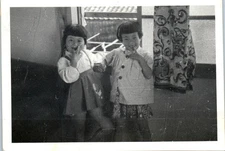 1950s Japanese Friends Two Smiling Playful Vintage Photo