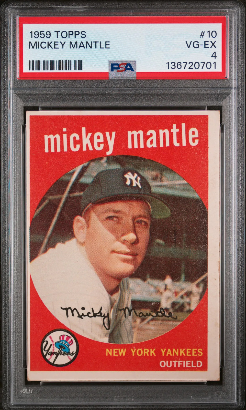 1959 Topps Mickey Mantle #10 PSA 4