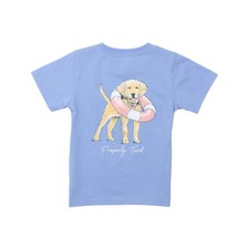 Properly Tied Girls Lifeguard Pup Tee Light Blue Pima Cotton Shirt