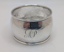 Antique English Sterling Silver Napkin Ring "AP" initials, dated 1923, 11g as is