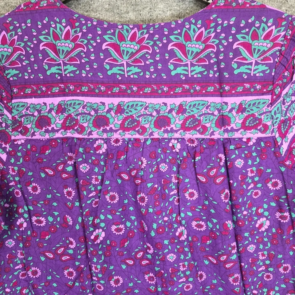Vestido LA CERA Para Mujer Grande Púrpura Boho Estampado Floral En Niveles Midi Cottagecore Nuevo Sin Etiquetas Foto 4 de 4