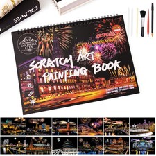 Scratch Art Book for Adults - 12PCS Scratch Painting Foil Art for Adults Scra...