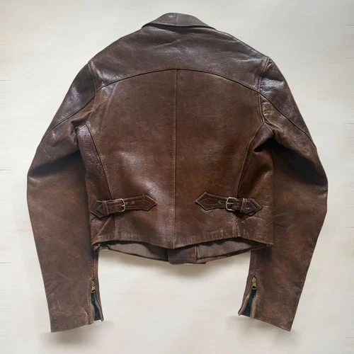 1930s–1940s Aviator Leather Jacket (Approx. Size L) image 3
