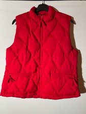 Vintage Gap Y2K Red Zip Up Goose Down Fleece Lined Puffer Vest Women Size Large