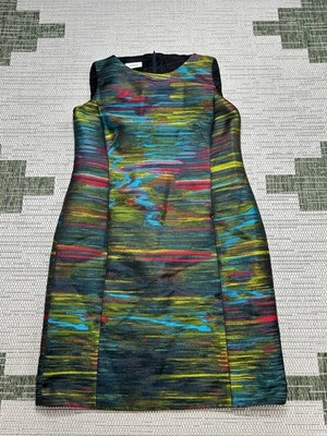 Akris Dress Womens 10 Yellow Red Blue Blouson 
