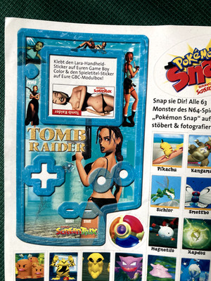 Vintage Tomb Raider GameBoy Color Aufkleber & Nintendo Pokemon Snap N64 Sticker