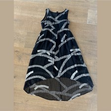 marc by marc jacobs SIZE 2 metallic hi lo silk high low dress