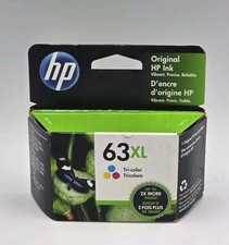 HP 63XL High Yield Tri-color Original Ink Cartridge F6U63AN 140 Exp: Feb 2022