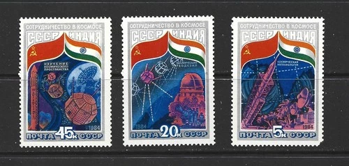 RUSSIA - 1984 USSR-INDIA SPACE PROGRAM - SCOTT 5241 TO 5243 - MNH