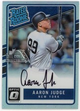 Aaron Judge 2017 Donruss Optic Holo Rated Rookie Autograph Card #RRS-AJ 32/150