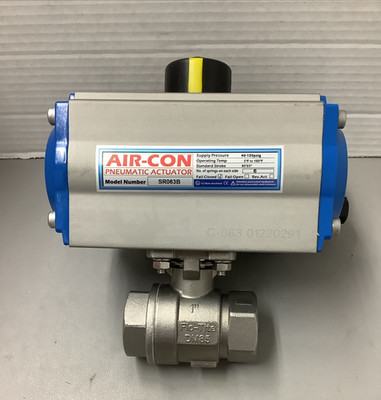 Air-Con SR063B Pneumatic Actuator w/ SR424D Solenoid / 1'' CF8M Ball Valve (NR97
