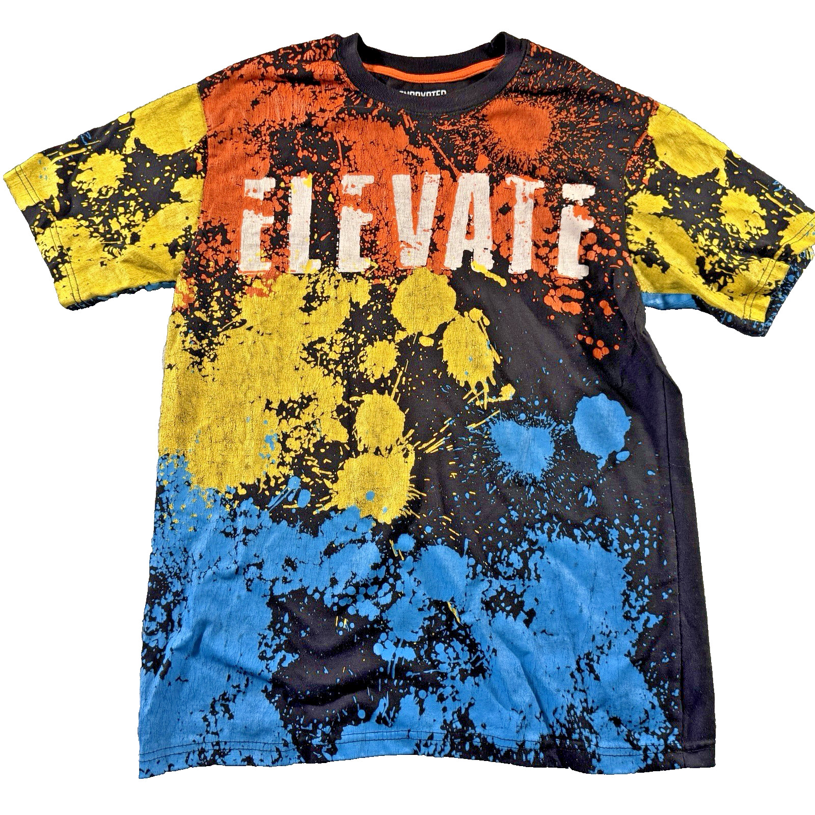 Encrypted Elevate Paint Splatter Graphic T-Shirt … - image 1