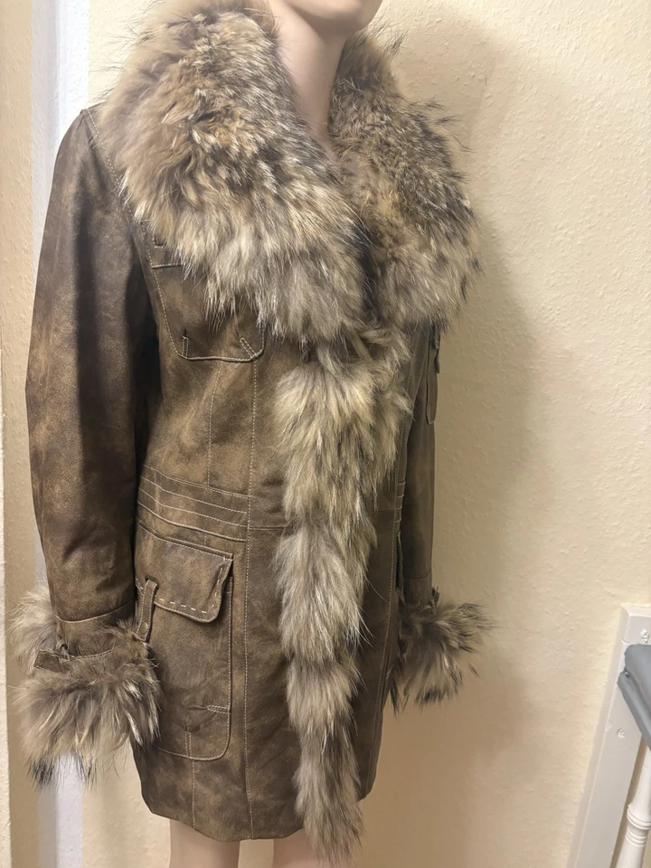 Traumhaft Biba Jacke Lederjacke  Braun wieNeu Gr.40 Echtleder Pelz - Bild 4 von 4