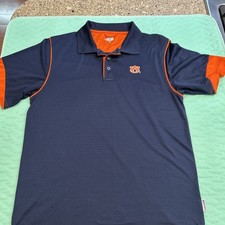Vintage Auburn University Navy Polo Shirt Mens Medium Russell Athletic GUC