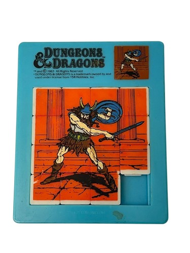 Vintage TSR 1983 DUNGEONS & DRAGONS D & D Slide PUZZLE "BLUE" BARBARIAN - Picture 1 of 8