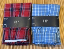 GAP 2 Pares HOMBRE Boxer 100% Algodón Rojo Cuadros Azul Blanco Cuadros Tú eliges Conjunto
