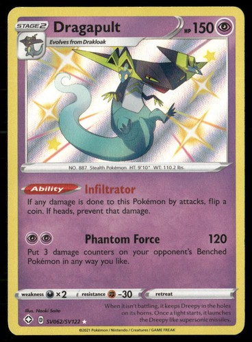 DRAGAPULT SV062/SV122 SHINY RARE SHINING FATES SHINY VAULT POKEMON HOLO NM