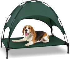 Elevated Dog Bed with Canopy, Portable Dog Cot with Removable Shade Tent, Outdoo