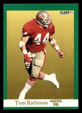 Tom Rathman 1991 Fleer #362 San Francisco 49ers FOOTBALL *074