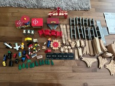 2009 Toys R Us Imaginarium Classic Wooden Train Set Spiral Set Over 166 Pieces