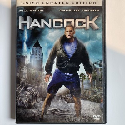 Hancock (DVD, 2008, Unrated Single Disc Version) Movie With Case Will Smith