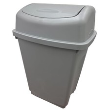 Black & Silver Home Kitchen Office Waste Rubbish Bin With Swing Lids