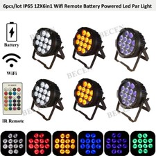 BECEN DMX 12X18w RGBWA UV6in1 WiFi Remote LED Par Light IP65 DJ Show 6pcs