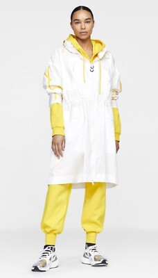 Adidas by Stella McCartney Women Long Parka Windbreaker WIND. RDY Jacket. White