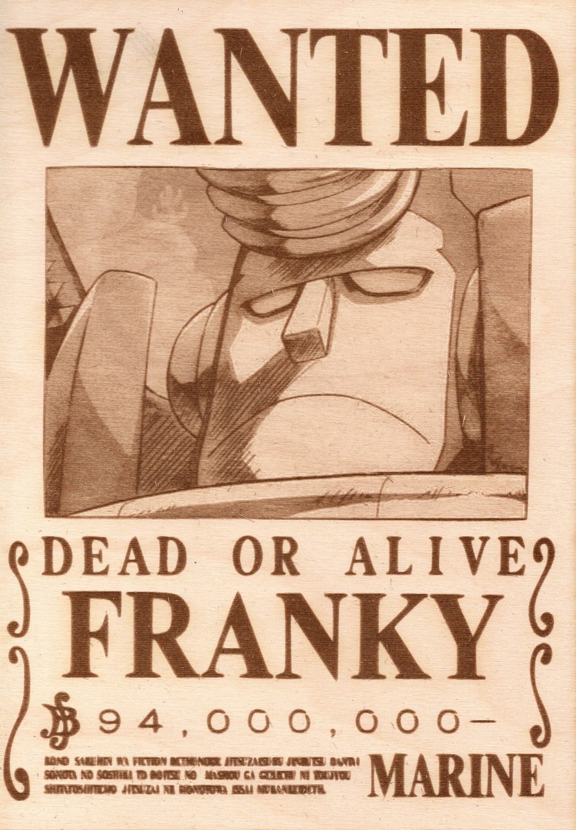 One Piece - Franky Wooden Wanted Poster | eBay