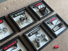 RETRO FRAMES - RETRO GAMING ART CONTROLLER WALL SHELF GAMING ROOM SETUP ARCADE