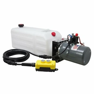 Single Acting Hydraulic Pump For Dump Trailers KTI - 12VDC - 8 Quart Reservoir