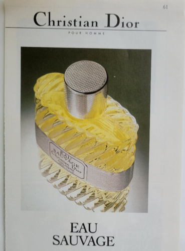 Saks parfum homme Christian Dior Eau Savage 5e avenue publicité originale 1982 ~5,5 x 10" - Photo 1/2