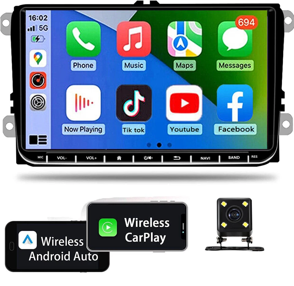 9'' Carplay Android 13 GPS Head Unit Car Radio Stereo For Skoda Superb 2009-2015 - image 3 of 4