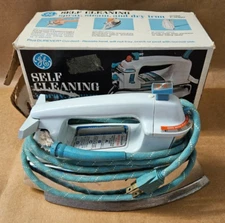 Vintage GE General Electric Spray Steam & Dry Iron Model F-110WH W ORIGINAL BOX