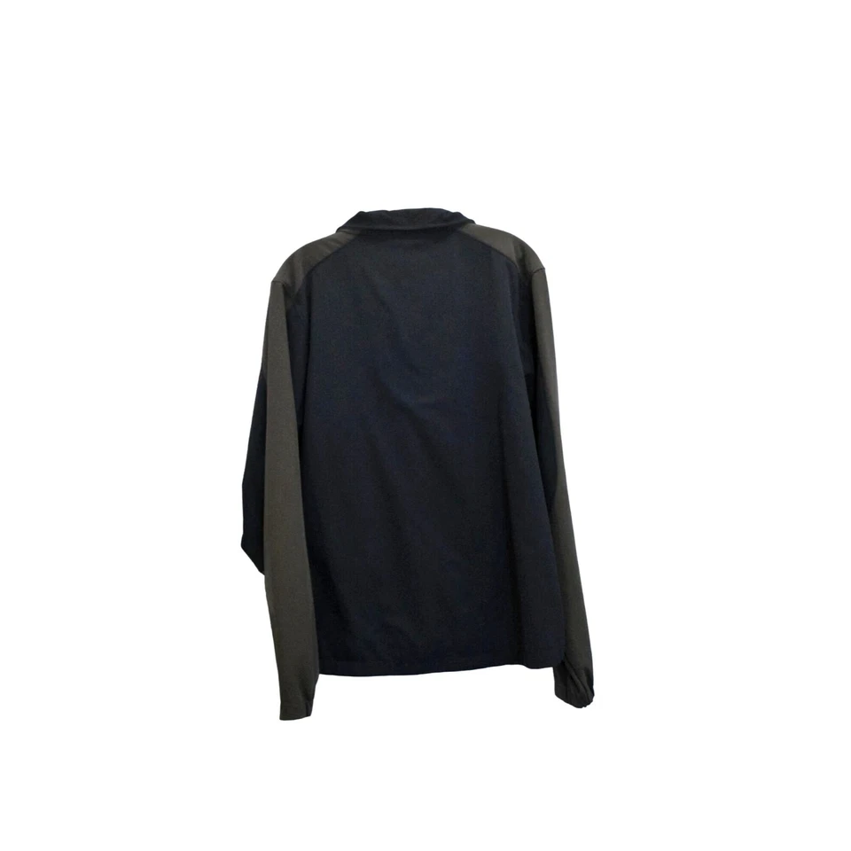 Chaqueta de hombre negra diamante azul marino exterior cremallera completa talla M Foto 2 de 4