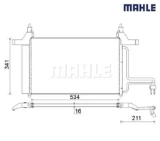 Condenser, air conditioning Behr Mahle AC790000S for Fiat Stilo
