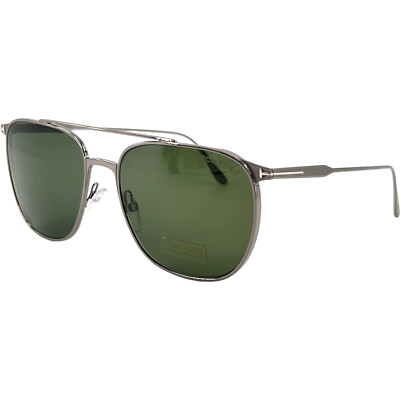 Tom Ford FT692 Kip Mens Metal Pilot Sunglass 12N Ruthenium 58-18 Dk Gray Lenses