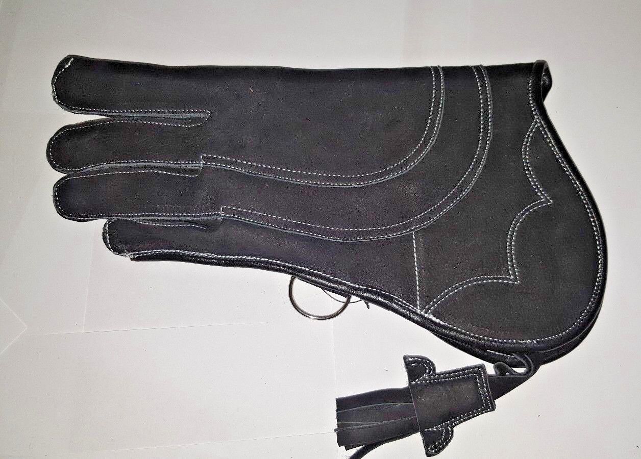 Falconry Glove Triple Skinned Nubuck Leather 13 Inch, 3 Layer (Super Jet Black)