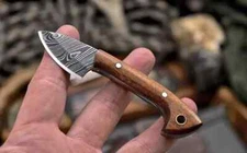 Damascus Steel Buck Hunting Skinning miniature Survival Knife Pocket  x-23