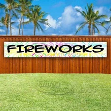 FIREWORKS Advertising Vinyl Banner Flag Sign LARGE HUGE XXL SIZES FOURTH OF JULY