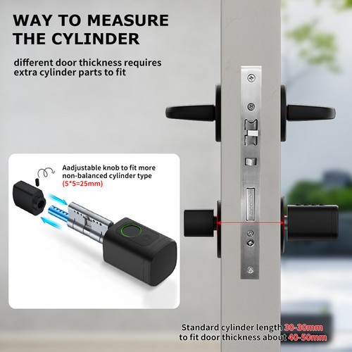 Keyless Smart Door Lock Cylinder Finger prints Tuya Remote Control Smart Lock - Picture 9 of 27
