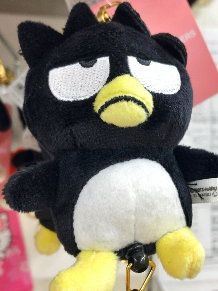 New Sanrio Badtz-Maru Plush Keychain With Reel 460056 Stuffed Key