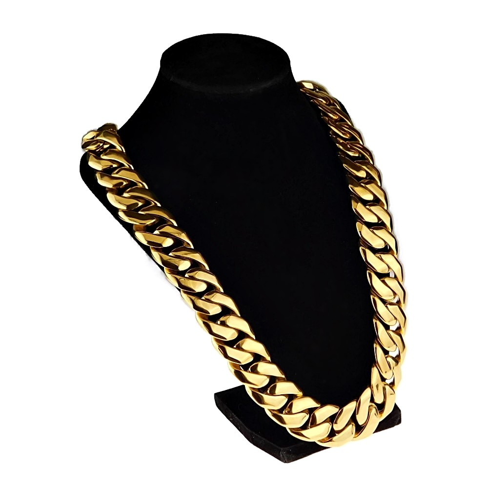 Huge Cuban Link Chain 316L Stainless Steel Gold Plated 25MM Huge Cuban Link Chain 316L Stainless Steel Gold Plated 25MM