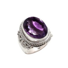 Faceted Amethyst Natural gemstone 925 Sterling Silver Ring, For All Size JL 788
