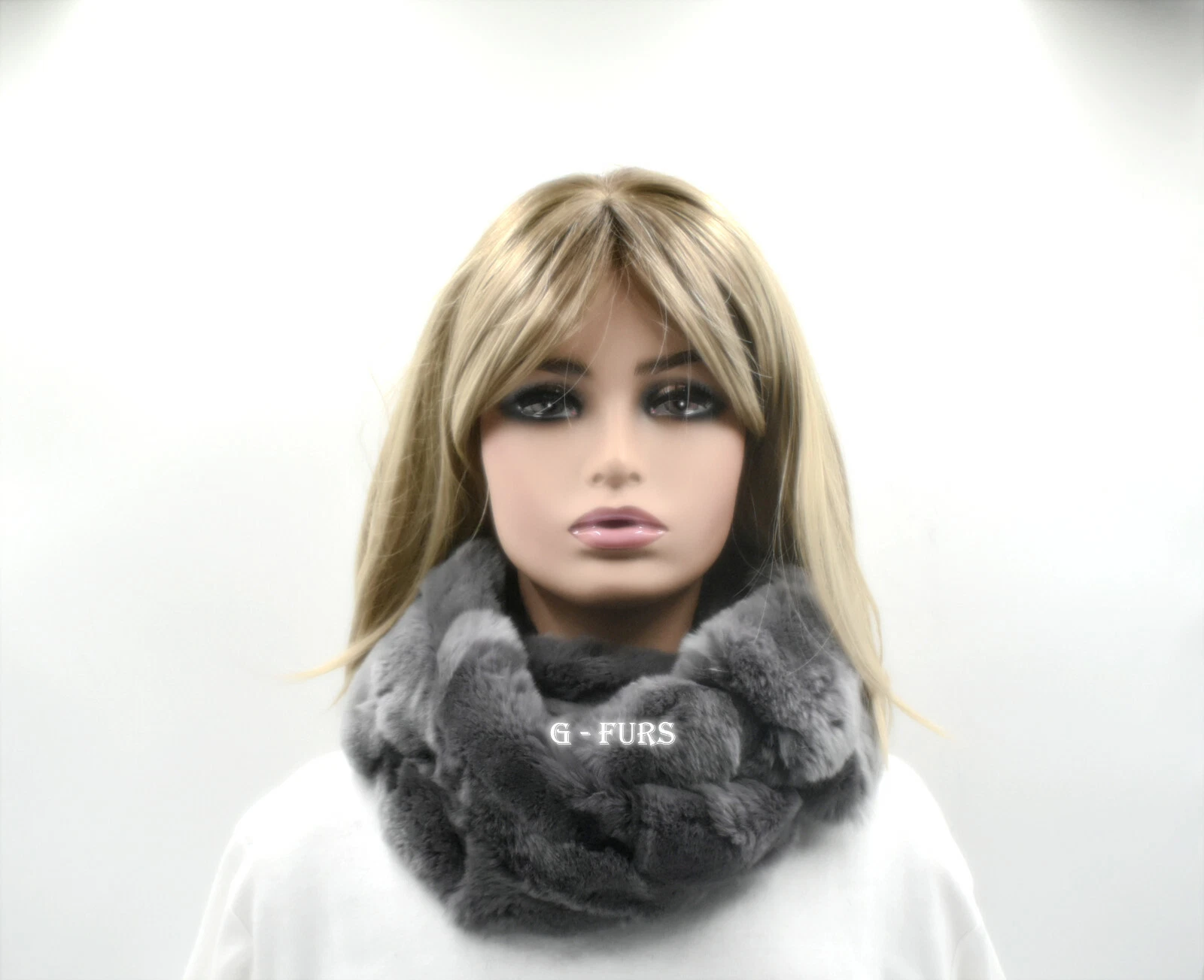 Luxurious Real Rex Rabbit Loop Collar - Scarf - Super Warm and Super Soft