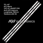 KIT 3 LED TV STRIP BARS TCL 006-P1K3437 YHF-4C-LB400T-YH6 40FD2700 40FA3203