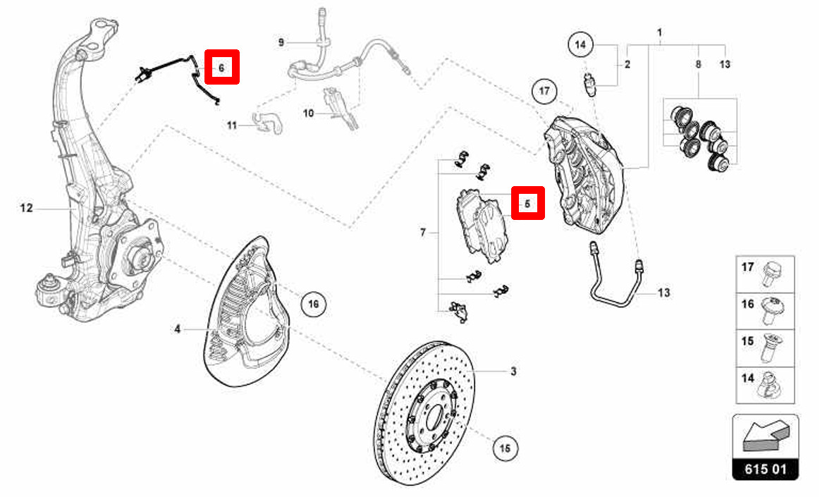 4M0698151BP OEM Lamborghini Urus FRONT Brakes Set